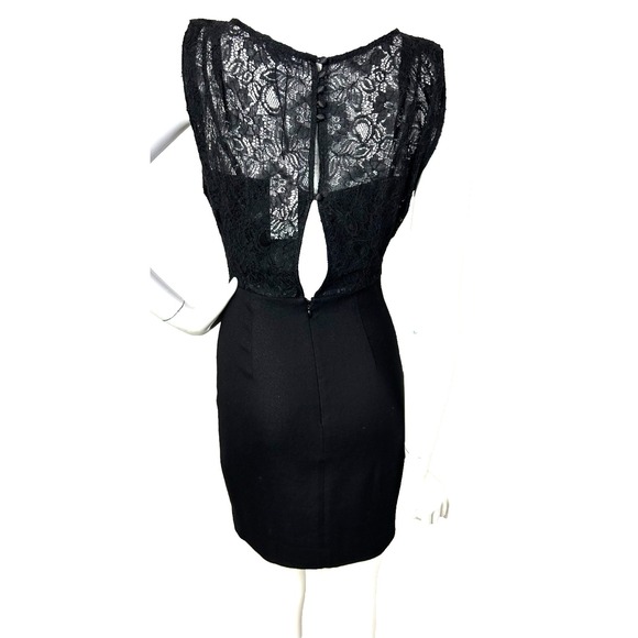 Elizabeth James Dress Women Size XS Black Lace Sheath Sleeveless Mini Button NWT - Picture 3 of 11